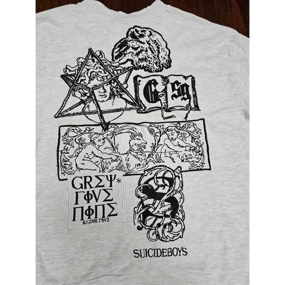 SUICIDE BOYS EXCLUSIVE DROP OVERSIZED HENLEY SHIRT MEDIUM - Picture 2 of 7